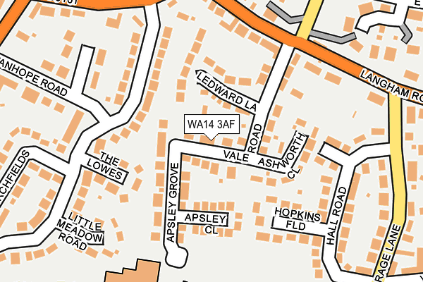 WA14 3AF map - OS OpenMap – Local (Ordnance Survey)