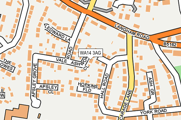 WA14 3AG map - OS OpenMap – Local (Ordnance Survey)