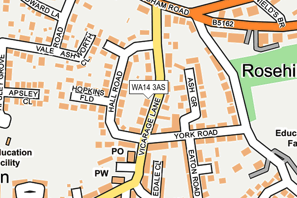 WA14 3AS map - OS OpenMap – Local (Ordnance Survey)