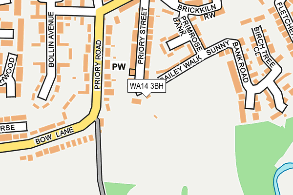 WA14 3BH map - OS OpenMap – Local (Ordnance Survey)