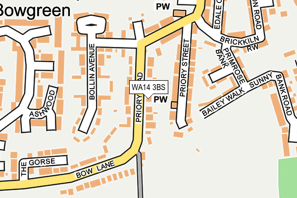 WA14 3BS map - OS OpenMap – Local (Ordnance Survey)