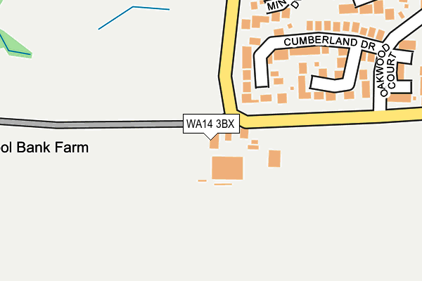 WA14 3BX map - OS OpenMap – Local (Ordnance Survey)