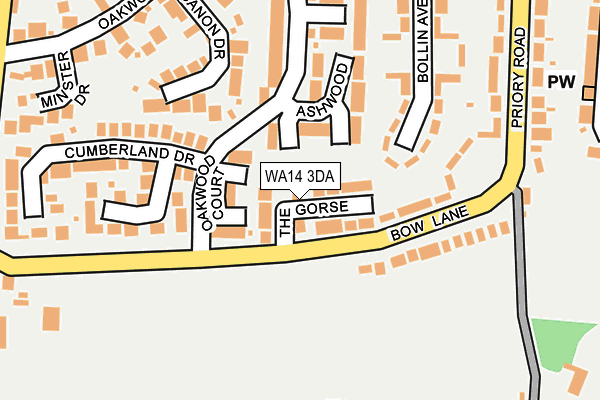 WA14 3DA map - OS OpenMap – Local (Ordnance Survey)