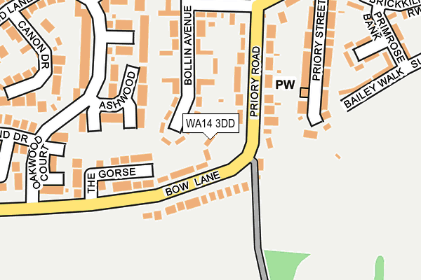 WA14 3DD map - OS OpenMap – Local (Ordnance Survey)