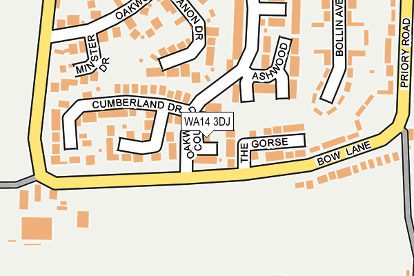 WA14 3DJ map - OS OpenMap – Local (Ordnance Survey)