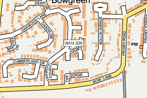 WA14 3DN map - OS OpenMap – Local (Ordnance Survey)