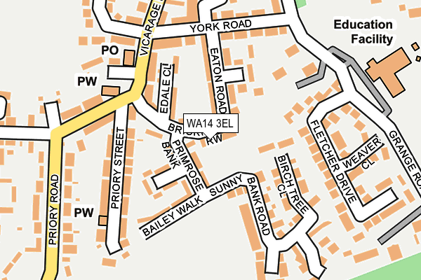 WA14 3EL map - OS OpenMap – Local (Ordnance Survey)