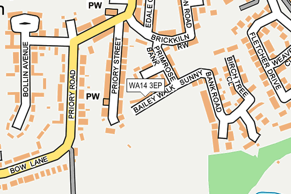 WA14 3EP map - OS OpenMap – Local (Ordnance Survey)