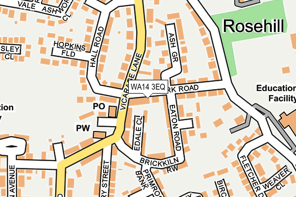WA14 3EQ map - OS OpenMap – Local (Ordnance Survey)