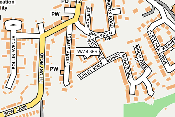 WA14 3ER map - OS OpenMap – Local (Ordnance Survey)