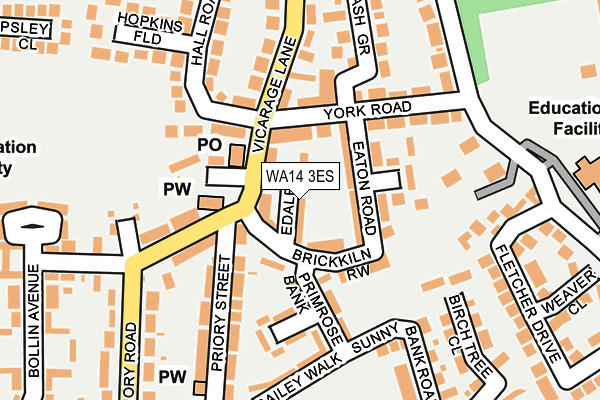 WA14 3ES map - OS OpenMap – Local (Ordnance Survey)