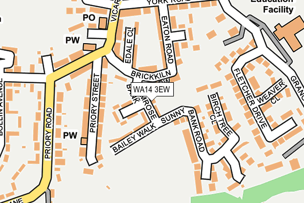 WA14 3EW map - OS OpenMap – Local (Ordnance Survey)