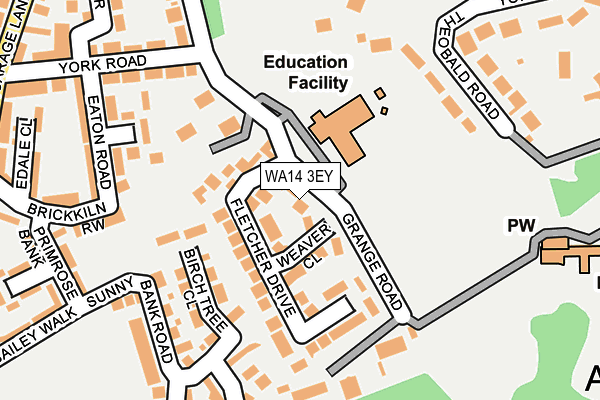 WA14 3EY map - OS OpenMap – Local (Ordnance Survey)