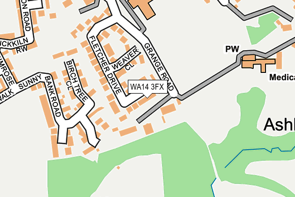 WA14 3FX map - OS OpenMap – Local (Ordnance Survey)
