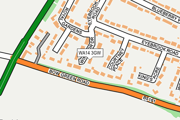 WA14 3GW map - OS OpenMap – Local (Ordnance Survey)
