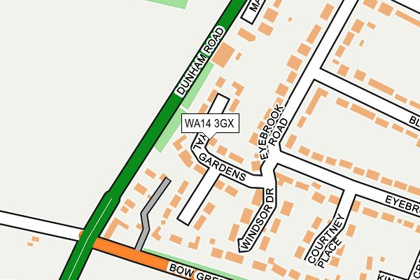 WA14 3GX map - OS OpenMap – Local (Ordnance Survey)