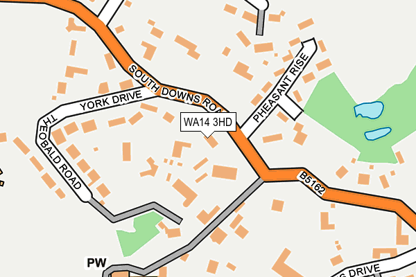 WA14 3HD map - OS OpenMap – Local (Ordnance Survey)