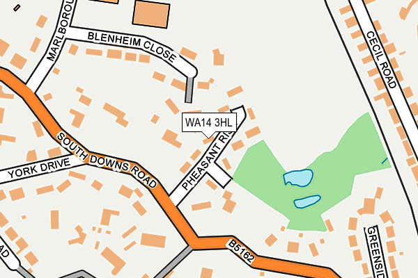 WA14 3HL map - OS OpenMap – Local (Ordnance Survey)
