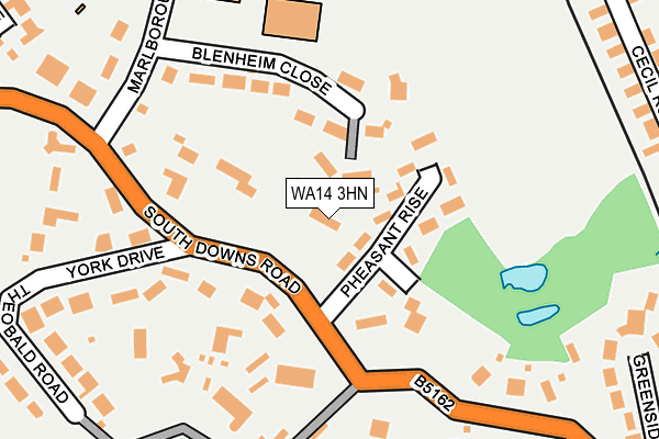 WA14 3HN map - OS OpenMap – Local (Ordnance Survey)