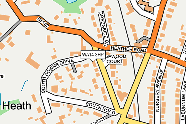 WA14 3HP map - OS OpenMap – Local (Ordnance Survey)
