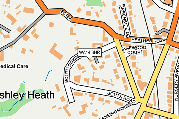 WA14 3HR map - OS OpenMap – Local (Ordnance Survey)