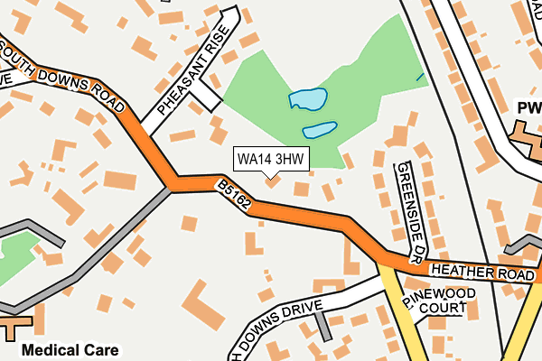 WA14 3HW map - OS OpenMap – Local (Ordnance Survey)