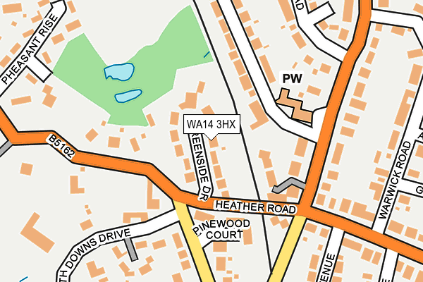 WA14 3HX map - OS OpenMap – Local (Ordnance Survey)