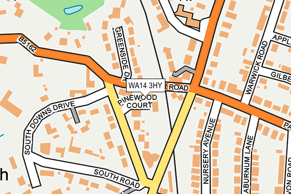 WA14 3HY map - OS OpenMap – Local (Ordnance Survey)