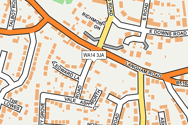 WA14 3JA map - OS OpenMap – Local (Ordnance Survey)