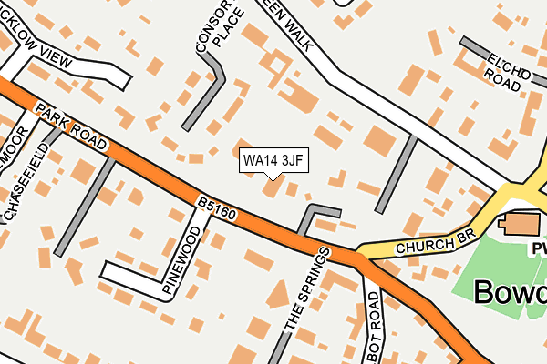WA14 3JF map - OS OpenMap – Local (Ordnance Survey)