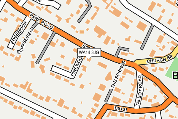 WA14 3JG map - OS OpenMap – Local (Ordnance Survey)