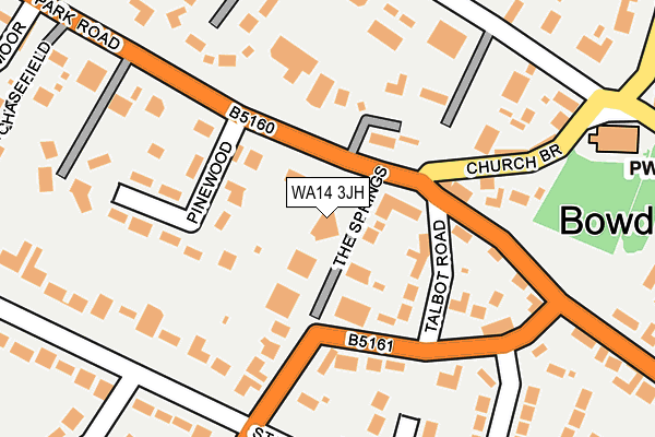 WA14 3JH map - OS OpenMap – Local (Ordnance Survey)