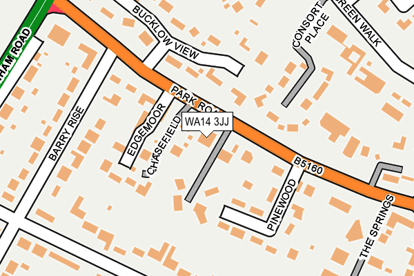 WA14 3JJ map - OS OpenMap – Local (Ordnance Survey)