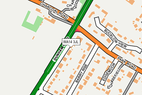 WA14 3JL map - OS OpenMap – Local (Ordnance Survey)