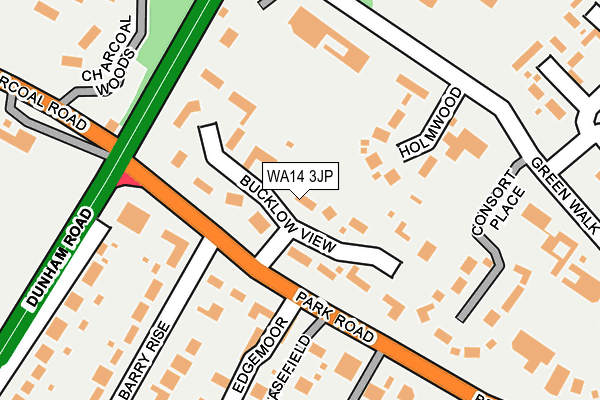 WA14 3JP map - OS OpenMap – Local (Ordnance Survey)