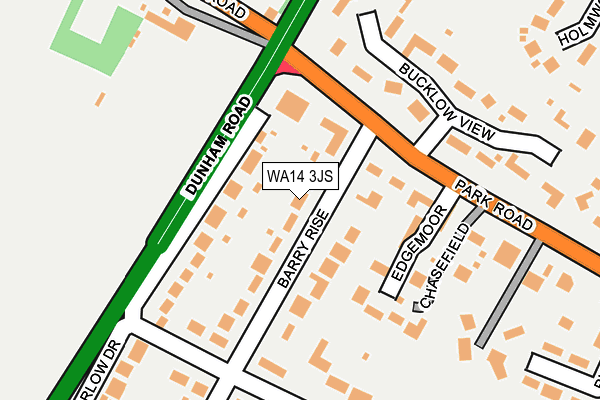 WA14 3JS map - OS OpenMap – Local (Ordnance Survey)