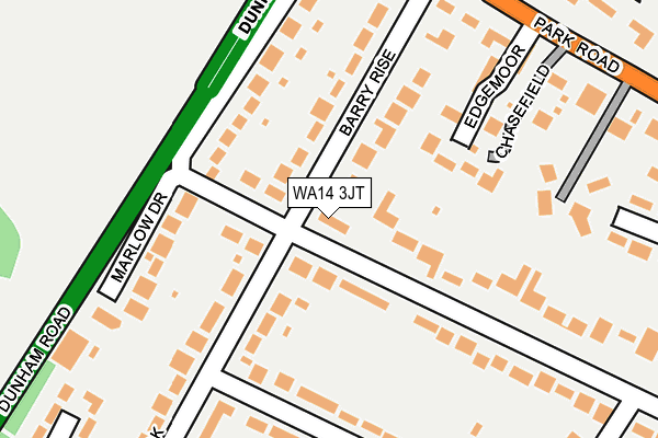 WA14 3JT map - OS OpenMap – Local (Ordnance Survey)