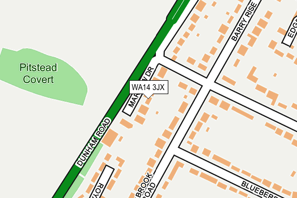 WA14 3JX map - OS OpenMap – Local (Ordnance Survey)
