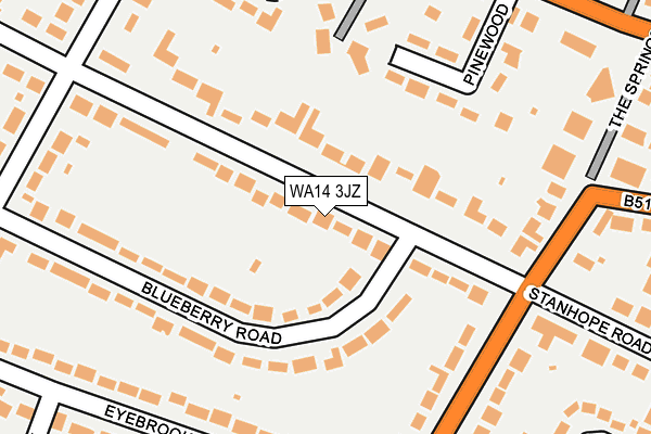 WA14 3JZ map - OS OpenMap – Local (Ordnance Survey)