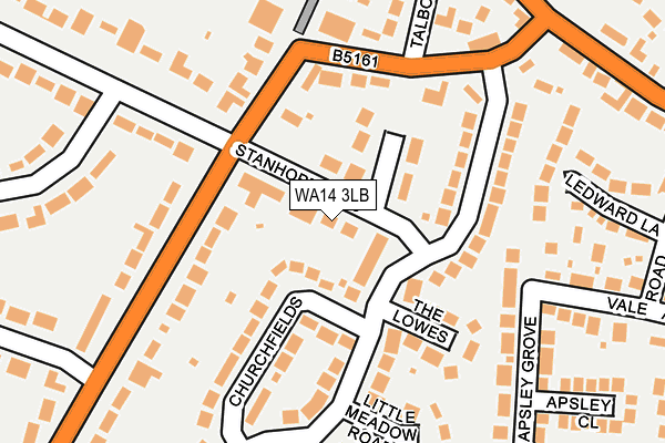 WA14 3LB map - OS OpenMap – Local (Ordnance Survey)