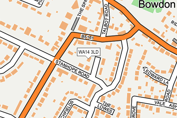 WA14 3LD map - OS OpenMap – Local (Ordnance Survey)