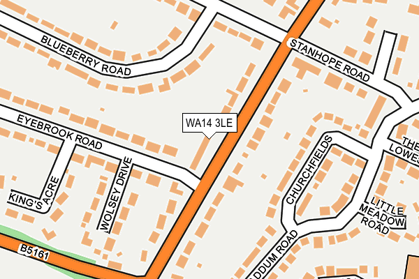WA14 3LE map - OS OpenMap – Local (Ordnance Survey)