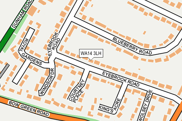 WA14 3LH map - OS OpenMap – Local (Ordnance Survey)