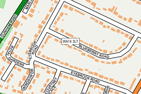 WA14 3LT map - OS OpenMap – Local (Ordnance Survey)