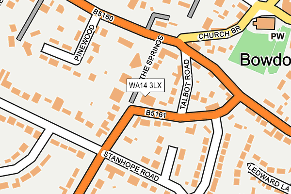WA14 3LX map - OS OpenMap – Local (Ordnance Survey)