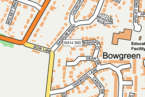 WA14 3ND map - OS OpenMap – Local (Ordnance Survey)