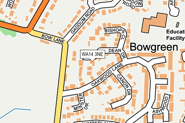 WA14 3NE map - OS OpenMap – Local (Ordnance Survey)