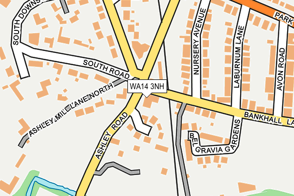 WA14 3NH map - OS OpenMap – Local (Ordnance Survey)