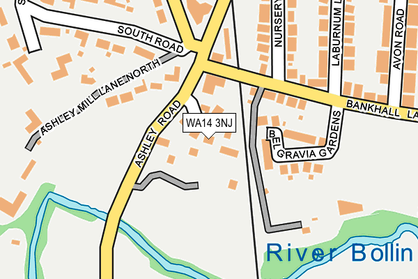 WA14 3NJ map - OS OpenMap – Local (Ordnance Survey)