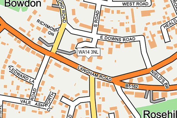 WA14 3NL map - OS OpenMap – Local (Ordnance Survey)